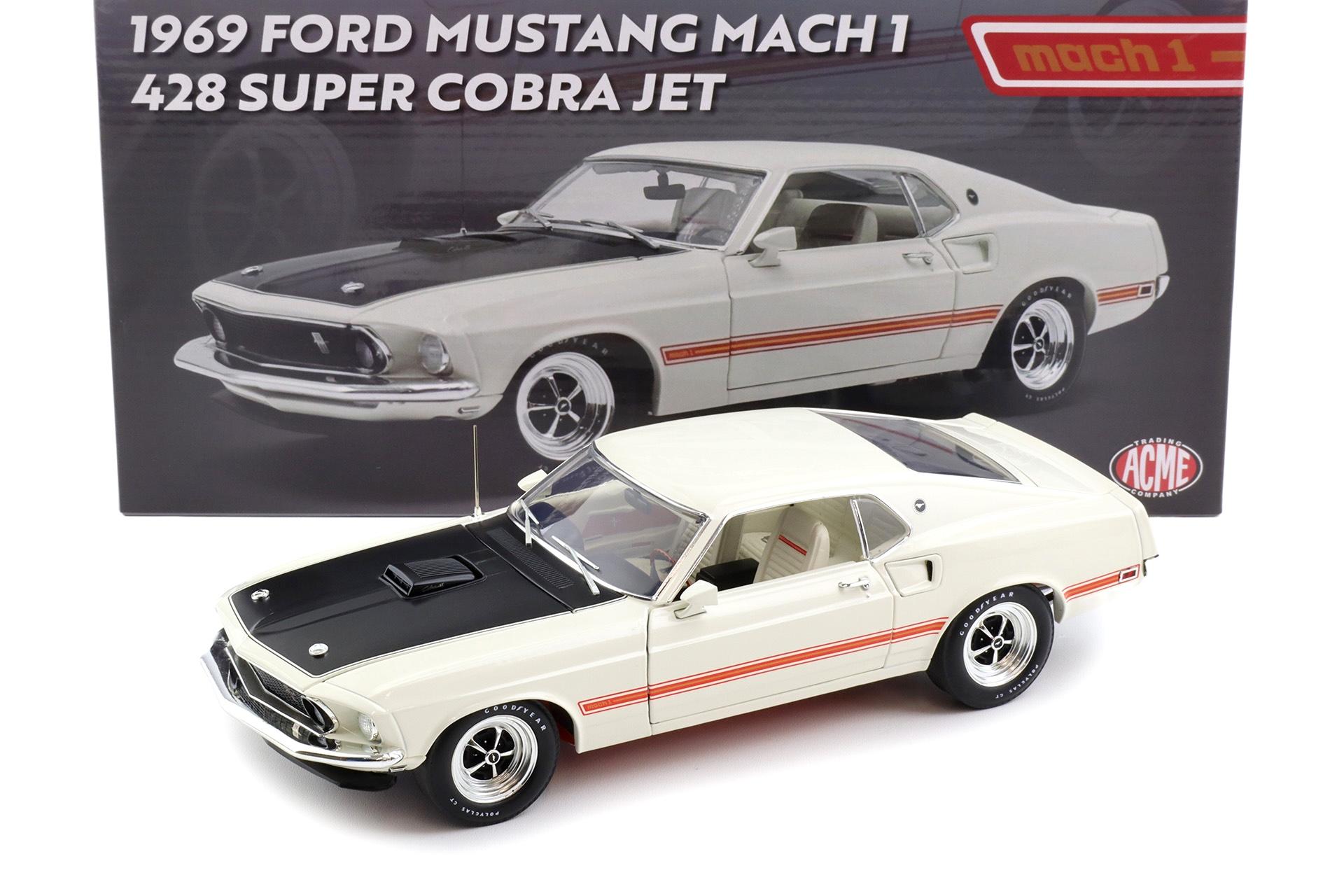 ID 115197.jpg 1:18 ACME 1969 Ford Mustang Mach I 428 Super Cobra Jet Wimbledon white