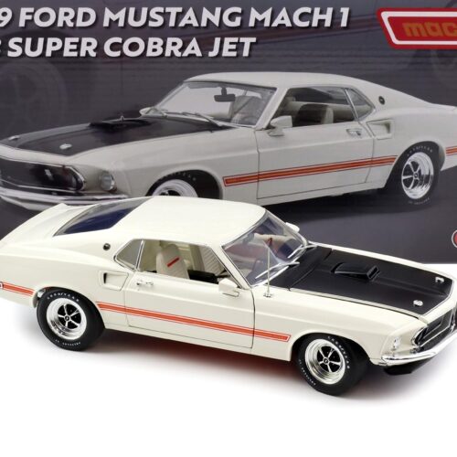 1:18 ACME 1969 Ford Mustang Mach I 428 Super Cobra Jet Wimbledon white