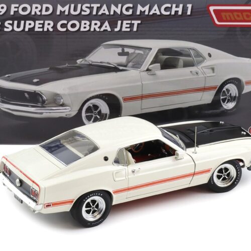 1:18 ACME 1969 Ford Mustang Mach I 428 Super Cobra Jet Wimbledon white
