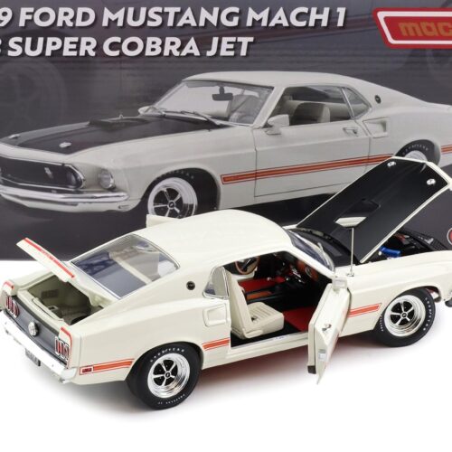 1:18 ACME 1969 Ford Mustang Mach I 428 Super Cobra Jet Wimbledon white