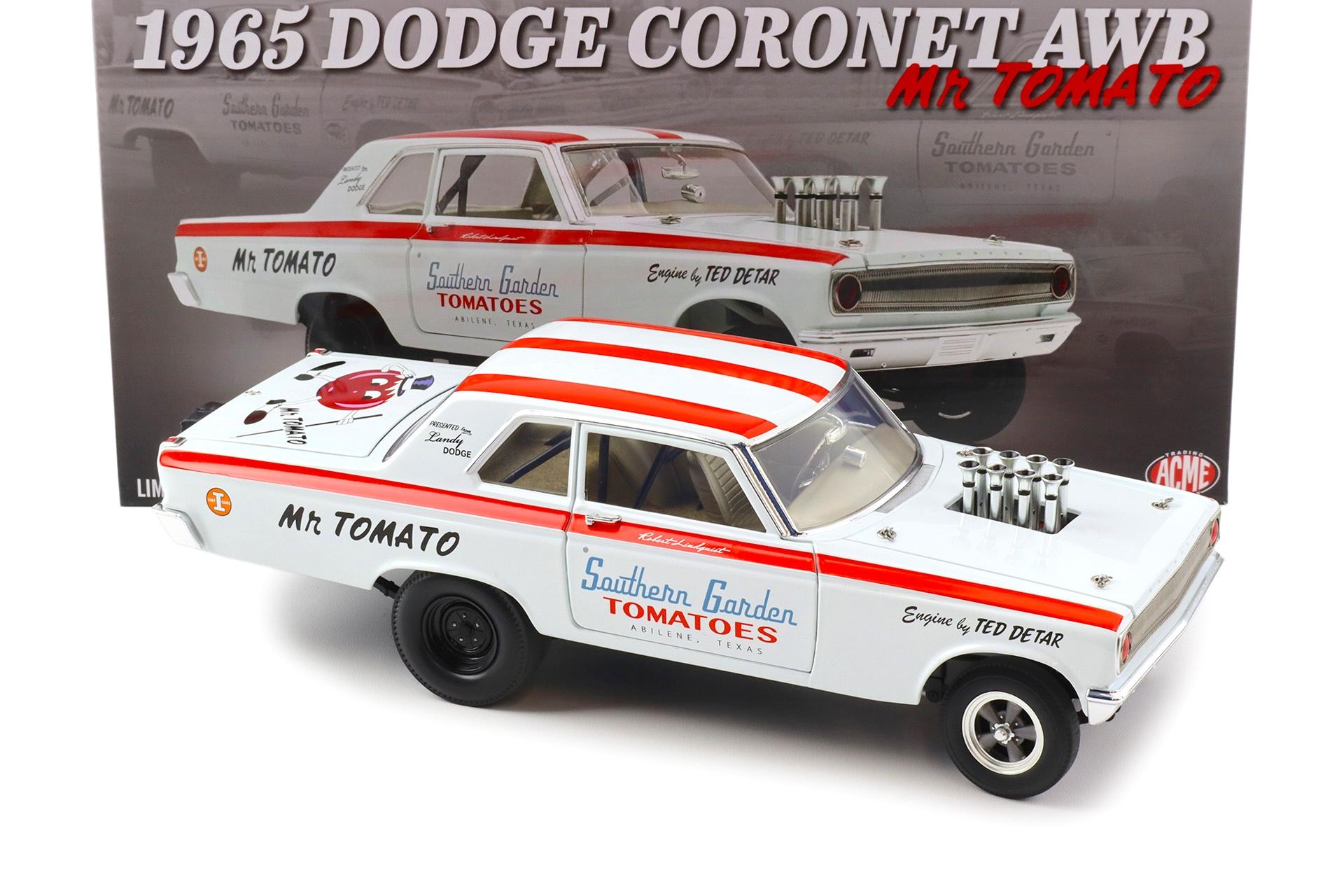 1:18 ACME 1965 Dodge Coronet AWB 426 Hemi Mr. Tomato white/ red