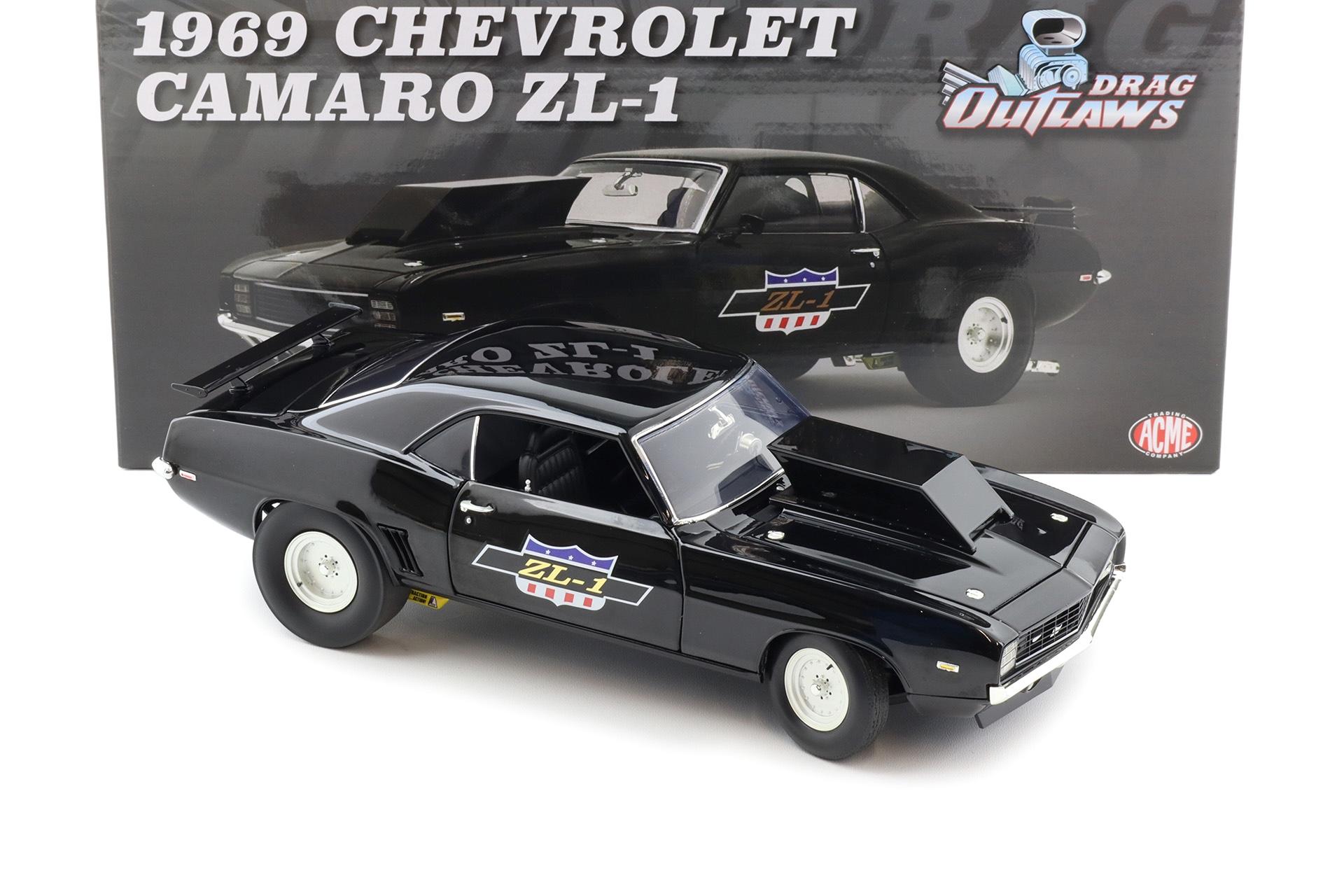 1:18 ACME 1969 Chevrolet Camaro ZL-1 Drag Outlaws black