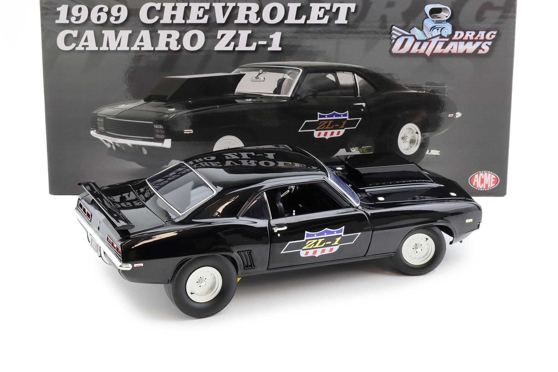 1:18 ACME 1969 Chevrolet Camaro ZL-1 Drag Outlaws black