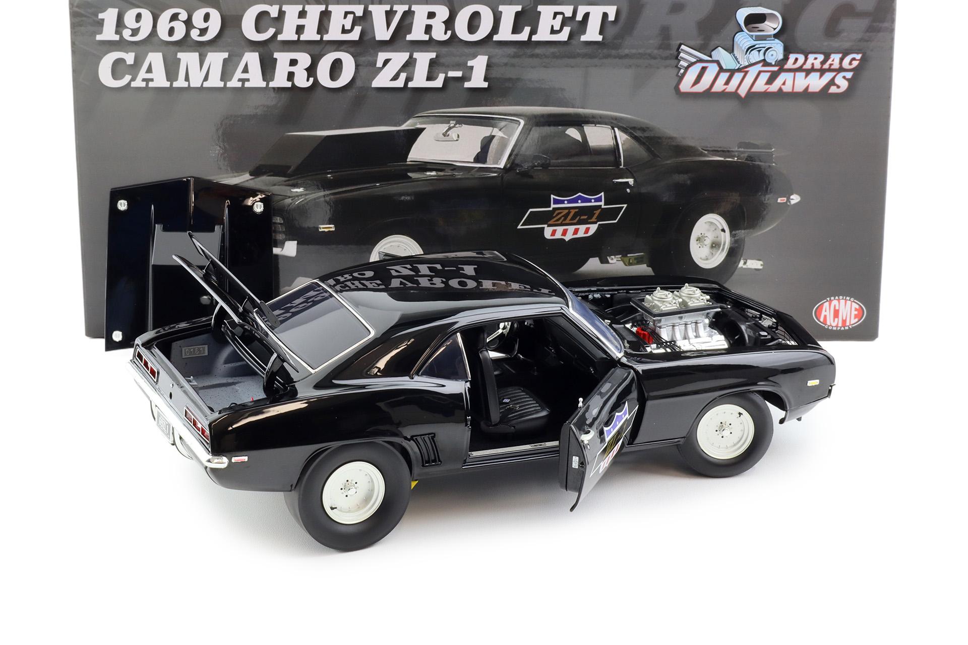 1:18 ACME 1969 Chevrolet Camaro ZL-1 Drag Outlaws black