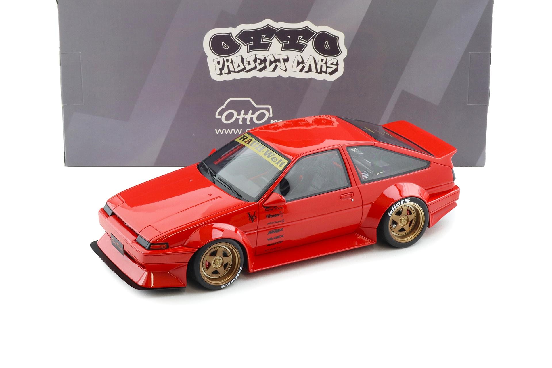 1:18 OTTO mobile OT1278 Toyota AE86 Sprinter Trueno Widebody Rosso red 1986