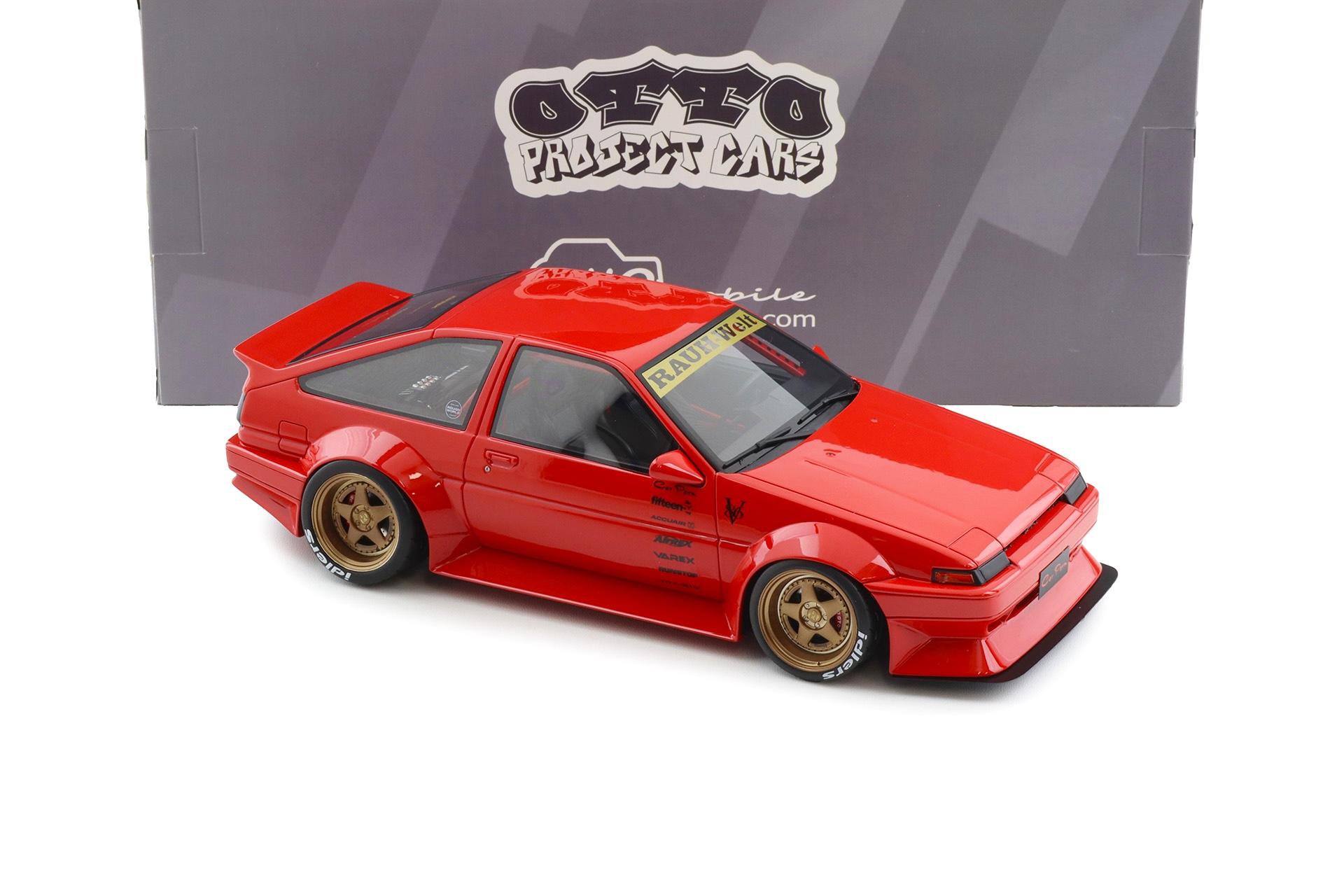 1:18 OTTO mobile OT1278 Toyota AE86 Sprinter Trueno Widebody Rosso red 1986