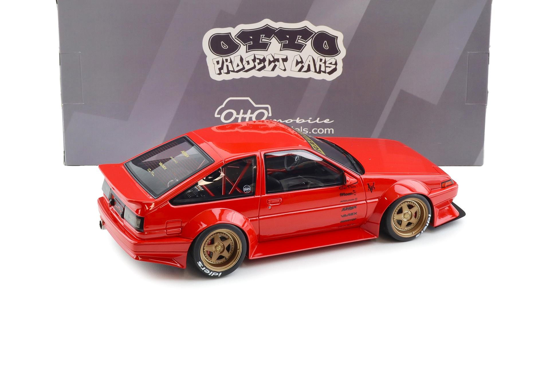 1:18 OTTO mobile OT1278 Toyota AE86 Sprinter Trueno Widebody Rosso red 1986