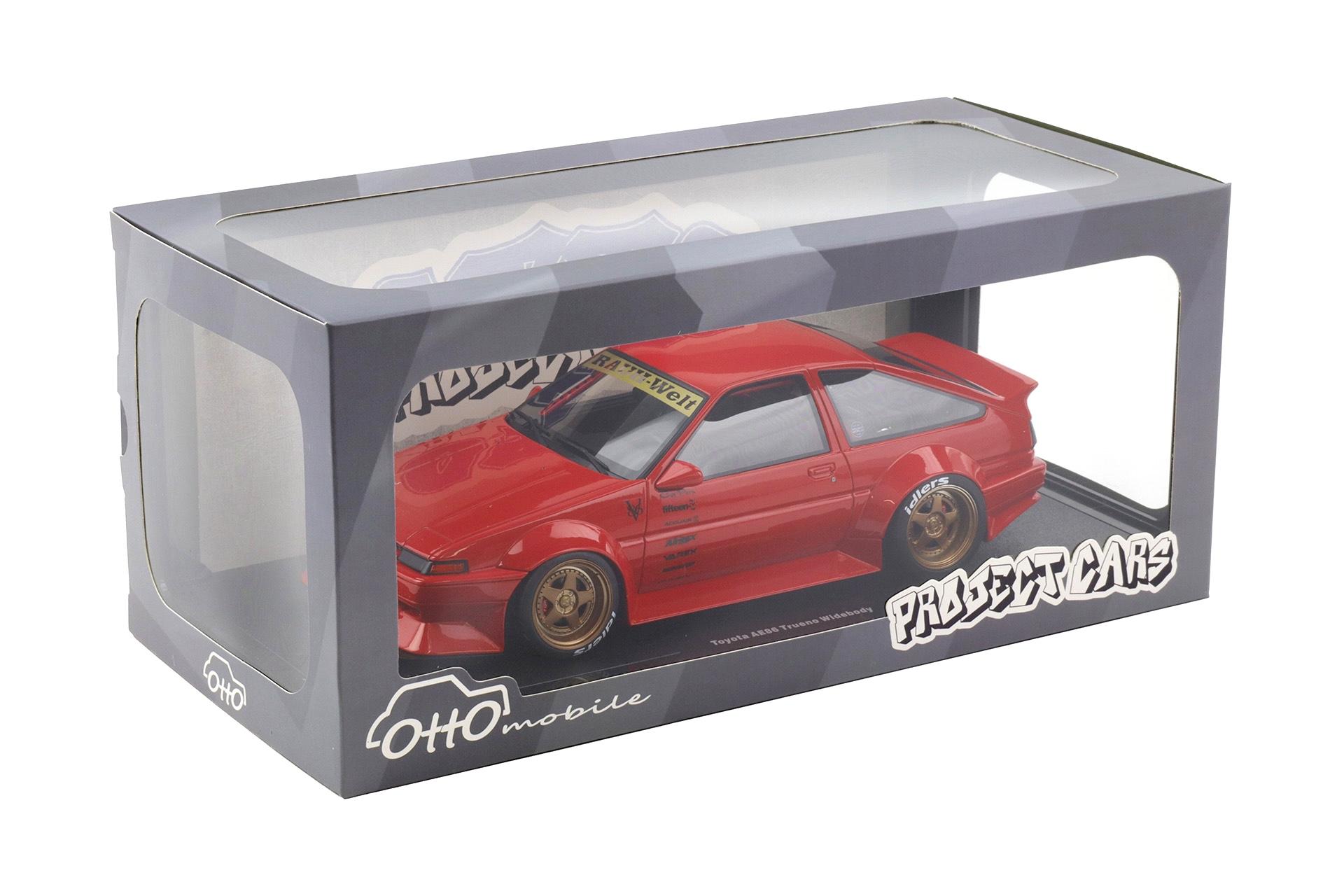 1:18 OTTO mobile OT1278 Toyota AE86 Sprinter Trueno Widebody Rosso red 1986