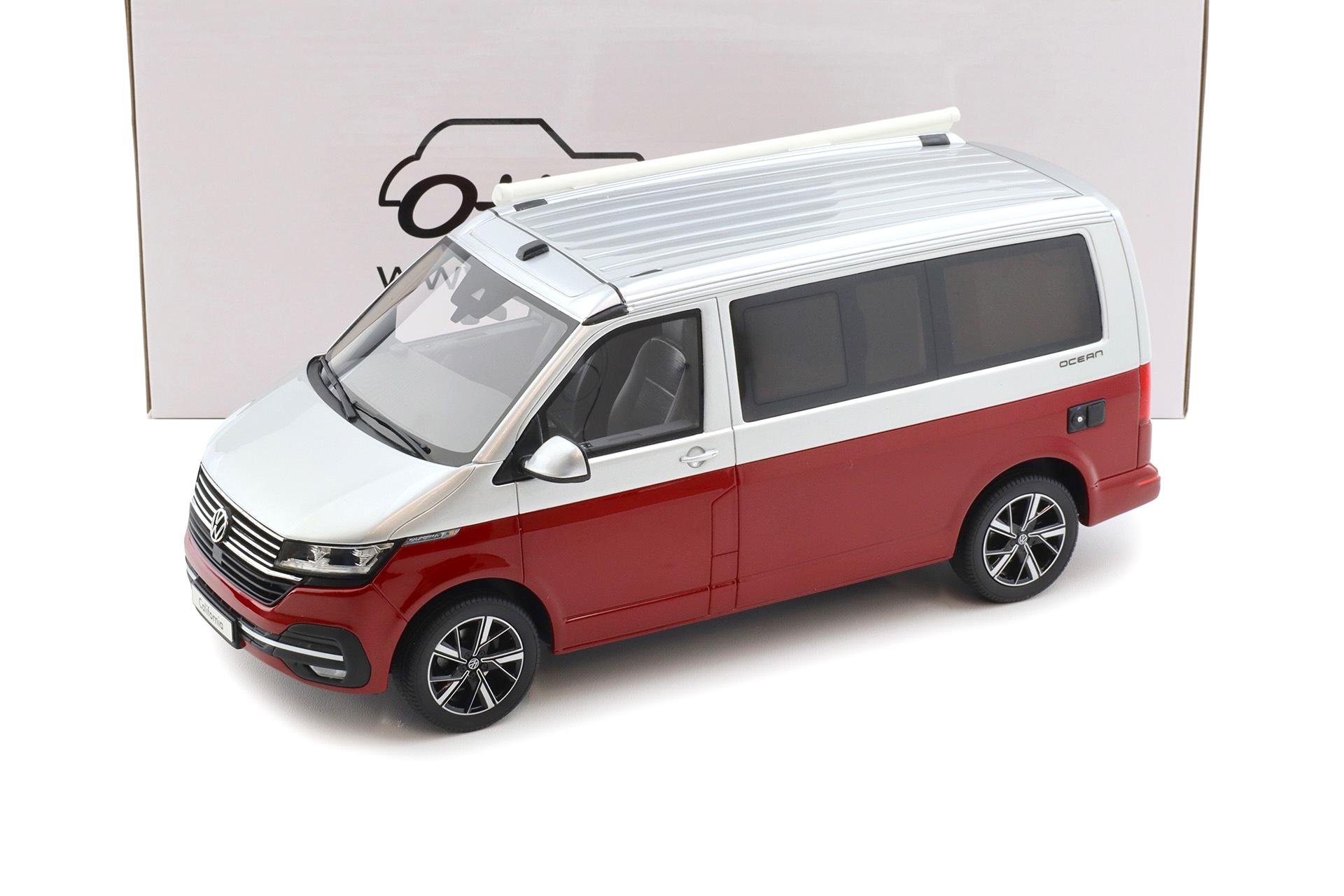 1:18 OTTO mobile OT1342 VW T6.1 California Ocean 2021 red/ silver