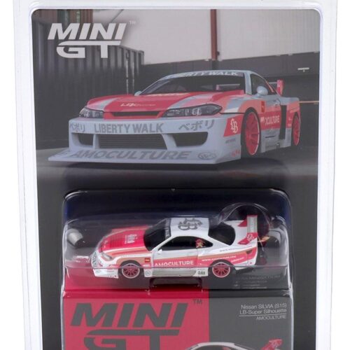 1:64 TSM Mini GT Blister Nissan Silvia S15 LB-Super Silhouette Amoculture RHD white