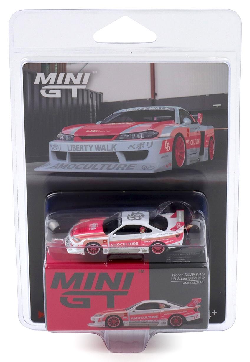 1:64 TSM Mini GT Blister Nissan Silvia S15 LB-Super Silhouette Amoculture RHD white