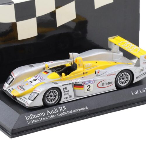 1:43 Minichamps Infineon Audi R8 Le Mans 24h 2002 Capello/ Herbert #2