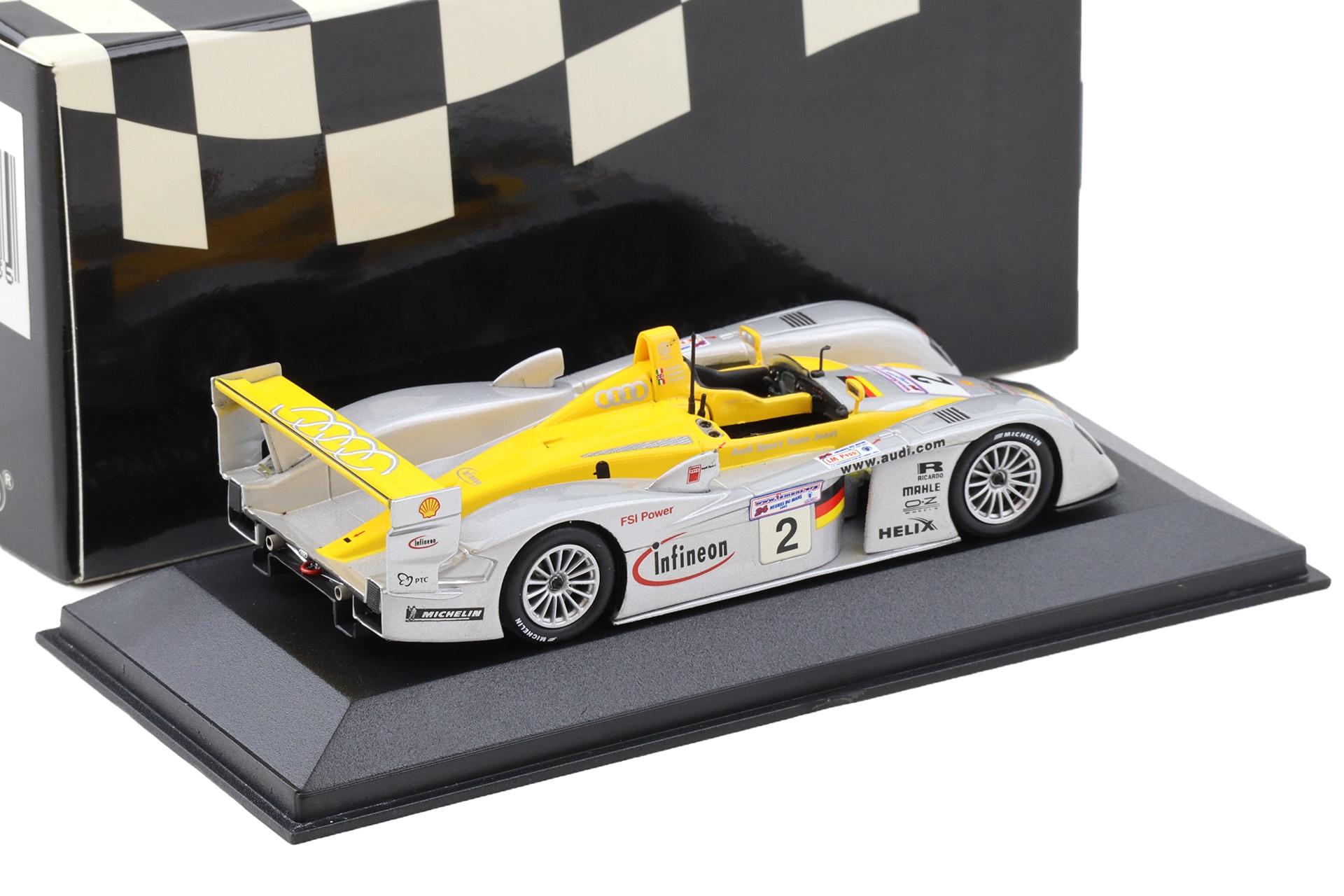1:43 Minichamps Infineon Audi R8 Le Mans 24h 2002 Capello/ Herbert #2