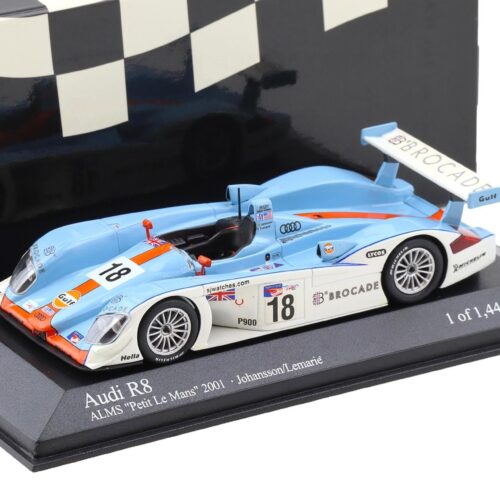 1:43 Minichamps Audi R8 Petit Le Mans Road Atlanta 2001 Johansson/ Lemarie #18