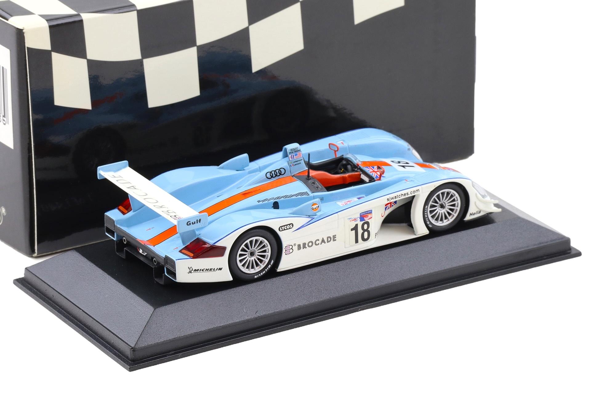 1:43 Minichamps Audi R8 Petit Le Mans Road Atlanta 2001 Johansson/ Lemarie #18