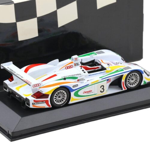 1:43 Minichamps Audi R8 Le Mans 24h 2001 Herbert/Kelleners/Theys #3