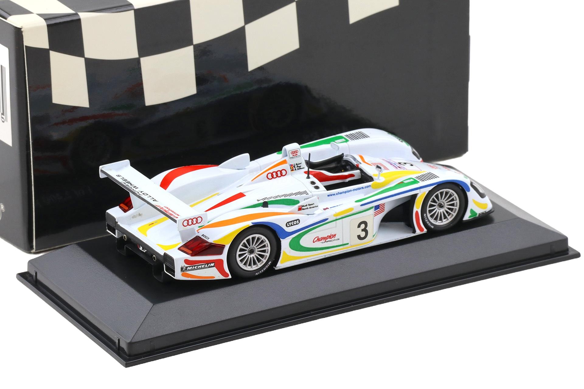 1:43 Minichamps Audi R8 Le Mans 24h 2001 Herbert/Kelleners/Theys #3