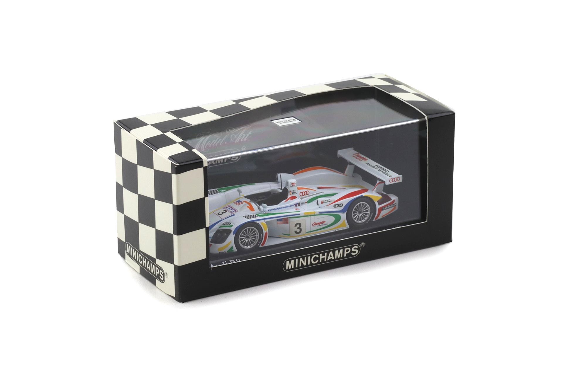 1:43 Minichamps Audi R8 Le Mans 24h 2001 Herbert/Kelleners/Theys #3