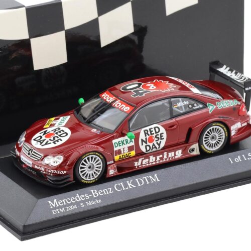 1:43 Minichamps Mercedes CLK DTM 2004 Team Persson Red Nose Day #18 Mücke