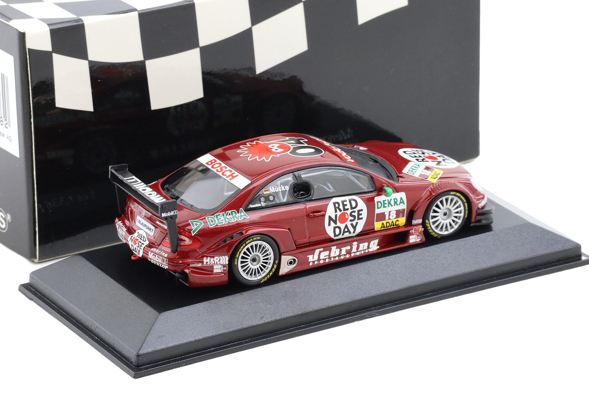 1:43 Minichamps Mercedes CLK DTM 2004 Team Persson Red Nose Day #18 Mücke