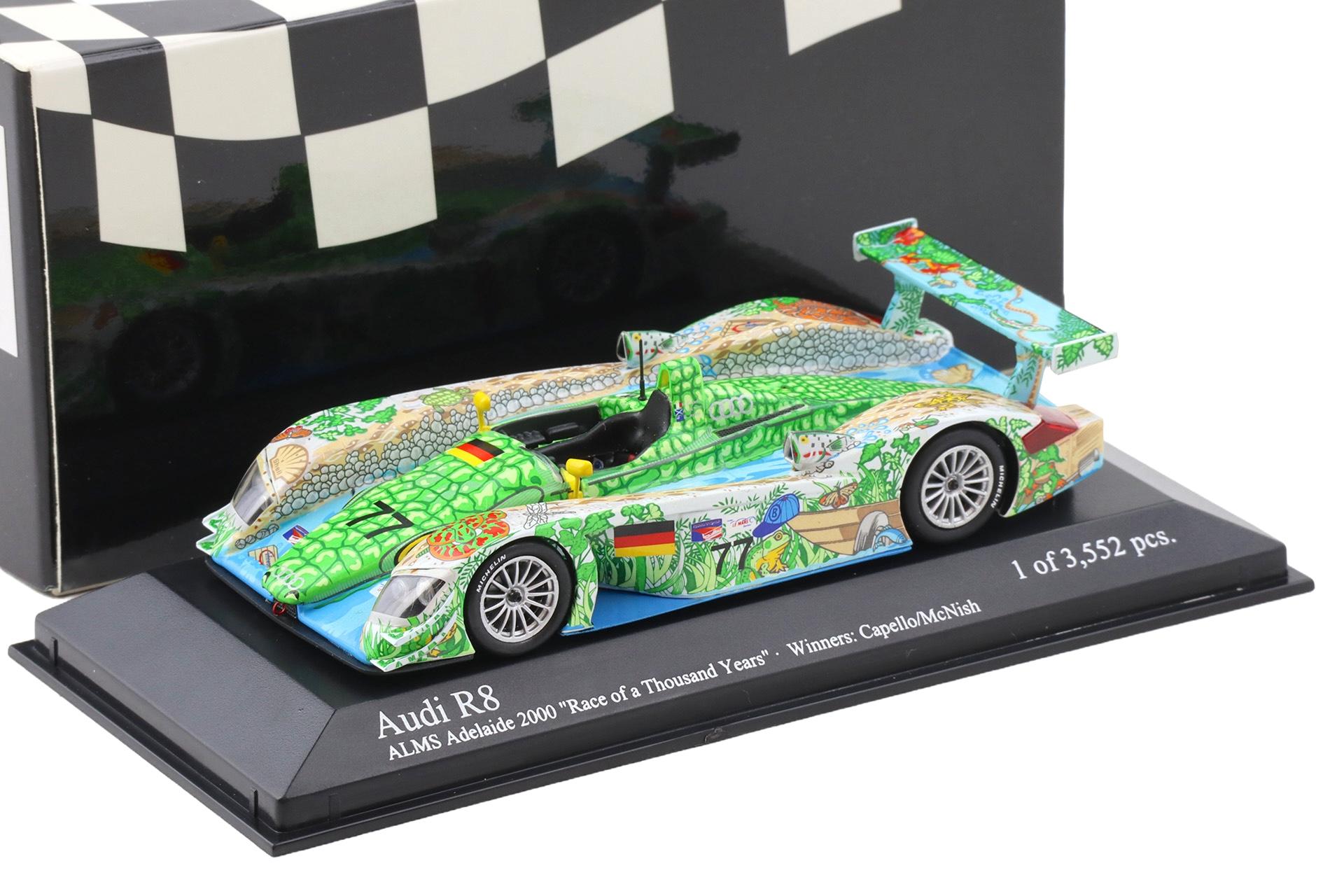 1:43 Minichamps Audi R8 ALMS Adelaide 2000 Winners Capello/ McNish #77