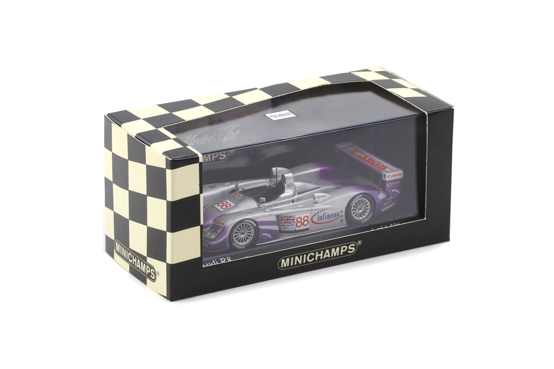 1:43 Minichamps Audi R8 Le Mans 24h 2004 Davies/ Herbert/ Smith #88 Infineon