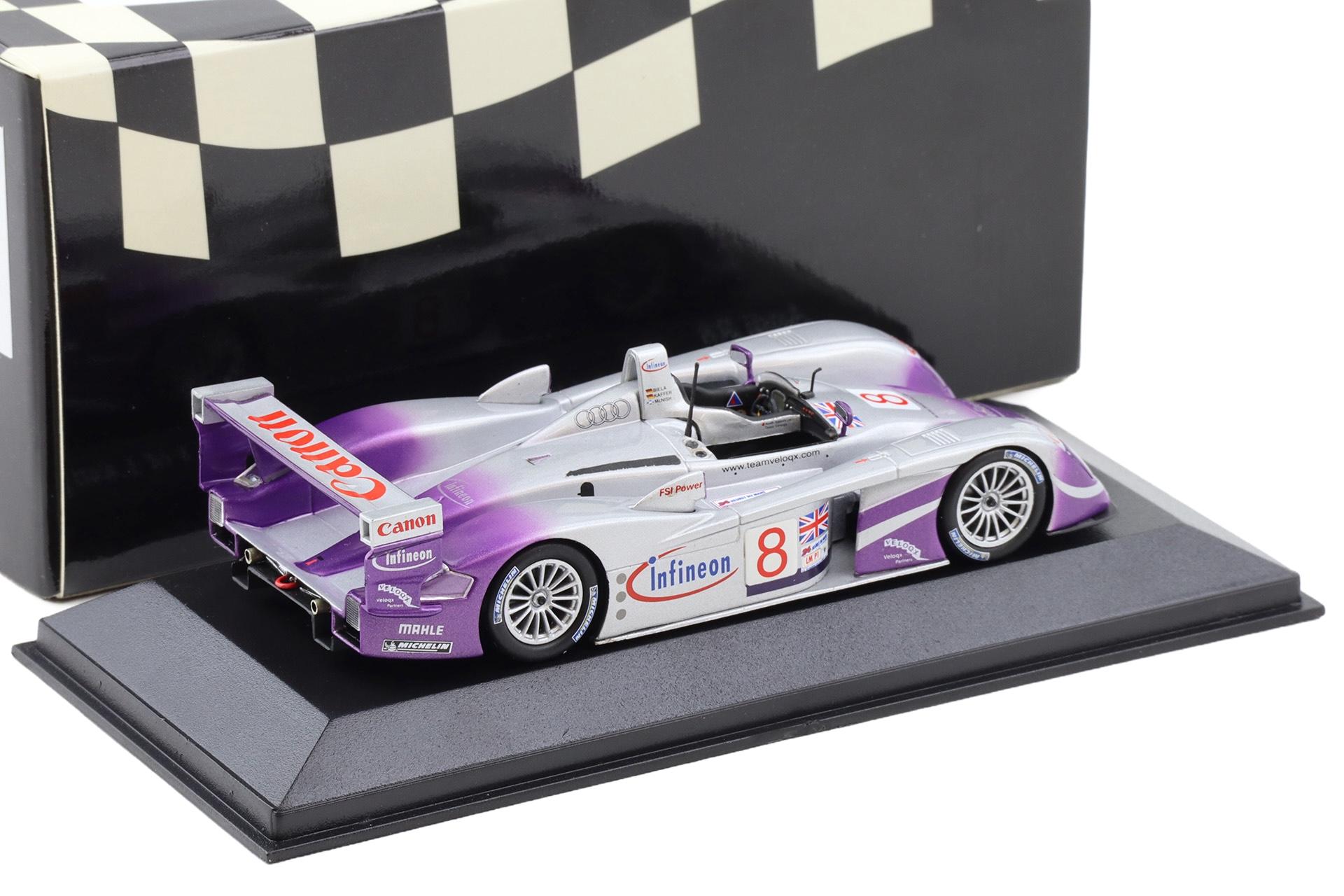 1:43 Minichamps Audi R8 Le Mans 24h 2004 Biela/Kaffer/McNish #8 Infineon