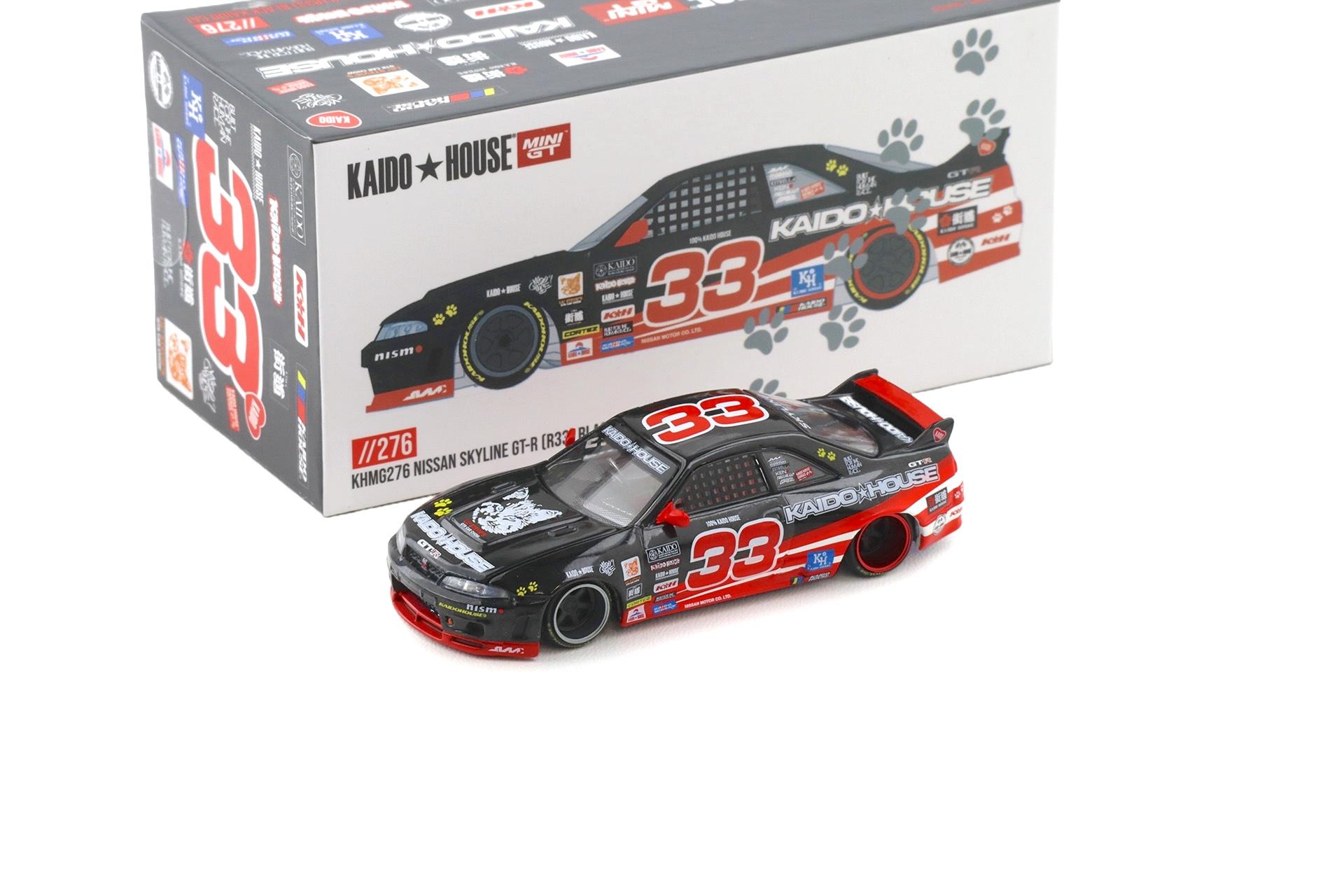 1:64 TSM Mini GT Kaido House Nissan Skyline GT-R R33 Black Kaido Cat #33