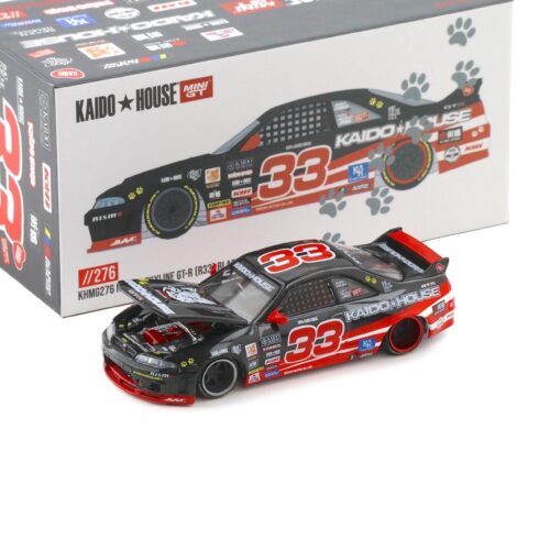 1:64 TSM Mini GT Kaido House Nissan Skyline GT-R R33 Black Kaido Cat #33