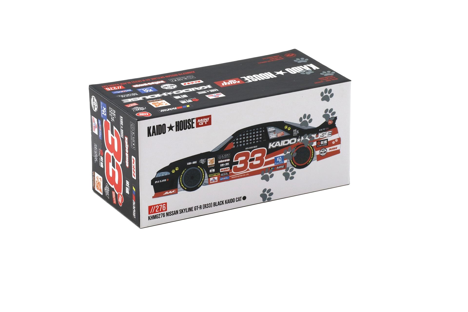 1:64 TSM Mini GT Kaido House Nissan Skyline GT-R R33 Black Kaido Cat #33