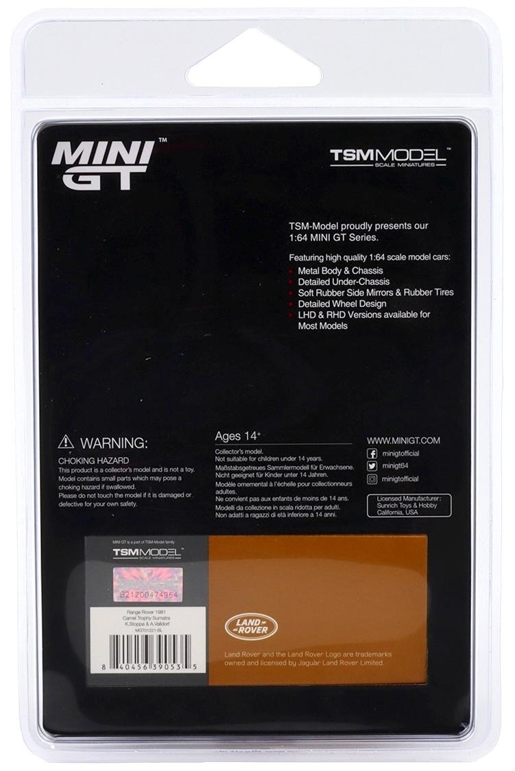 1:64 TSM Mini GT Blister Range Rover Camel Trophy Sumatra 1981 K.Stoppa/ A.Valldorf