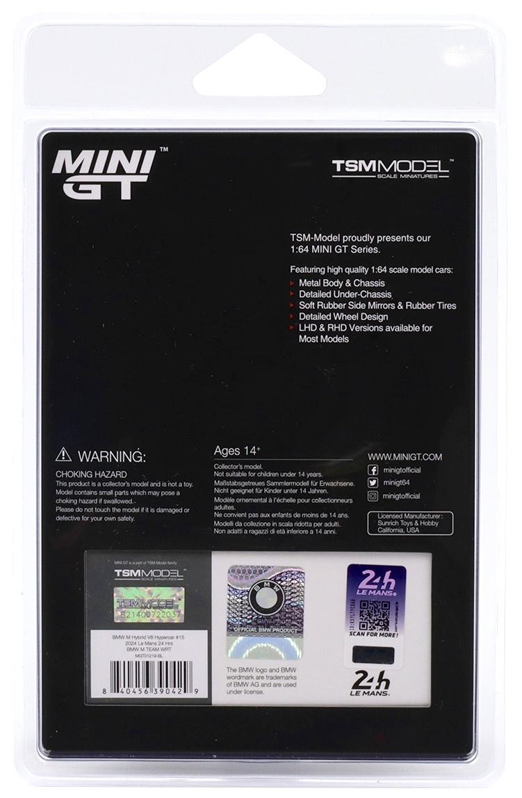 1:64 TSM Mini GT Blister BMW M Hybrid V8 Hypercar #15 Le Mans 24h 2024