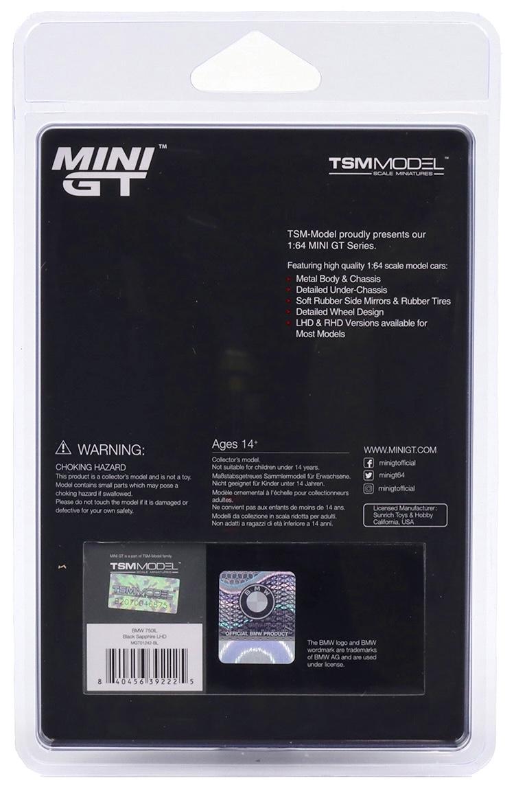 1:64 TSM Mini GT Blister BMW 750iL E38 Limousine Sapphire black