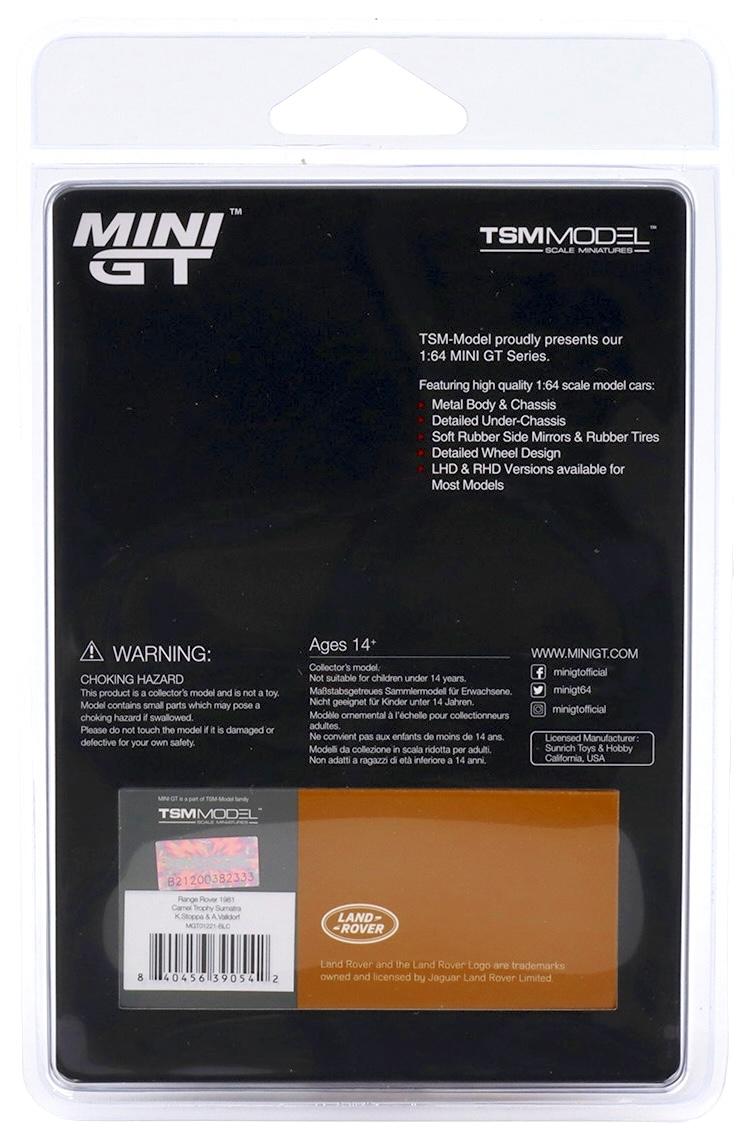 1:64 TSM Mini GT Blister Range Rover Camel Trophy Sumatra 1981 CHASE CAR