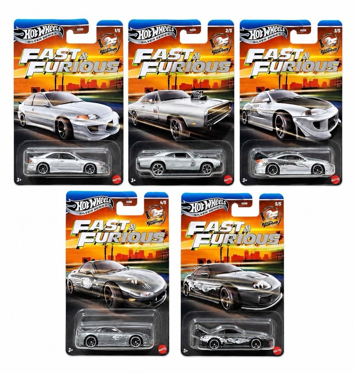 1:64 Hot Wheels 2026 Silver Series Fast & Furious HNR88-979Q Dodge, Honda, Toyota