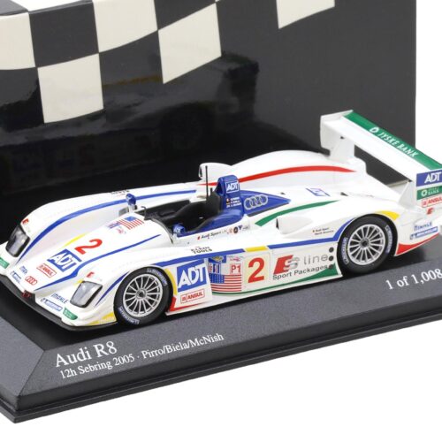 1:43 Minichamps Audi R8 Sebring 12h 2005 - 2nd Place #2 Pirro/Biela/McNish