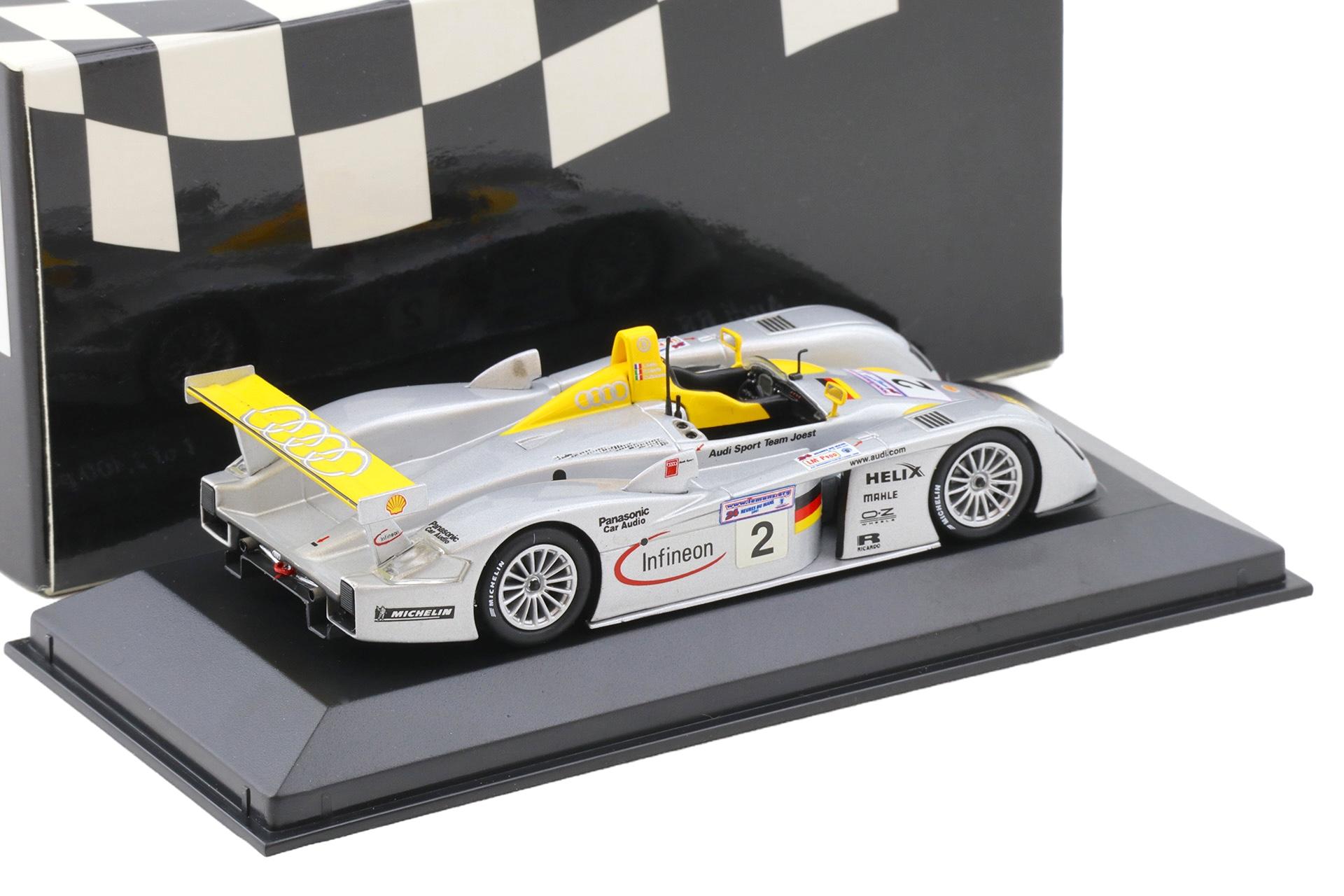 1:43 Minichamps Audi R8 Le Mans 24h 2001 - 2nd Place #2 Aiello/Capello/Pescatori