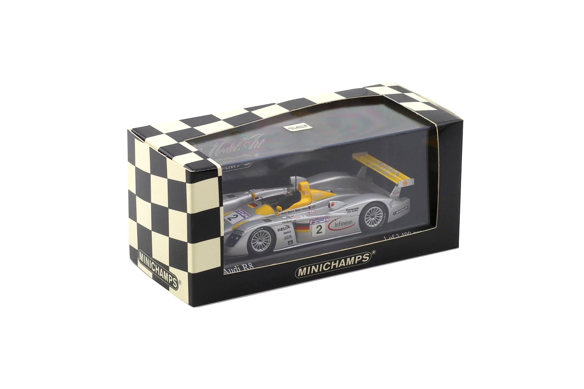 1:43 Minichamps Audi R8 Le Mans 24h 2001 - 2nd Place #2 Aiello/Capello/Pescatori