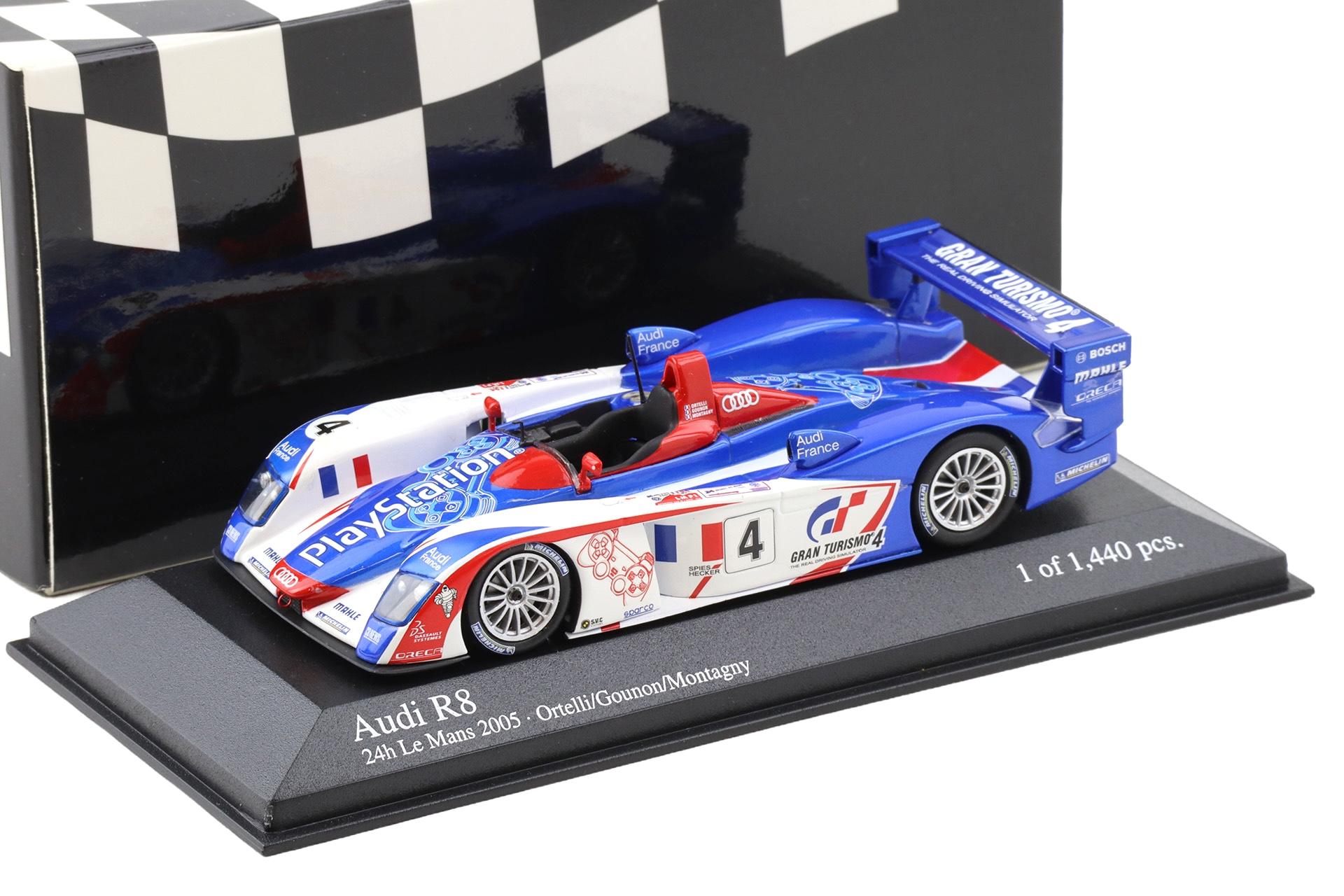 1:43 Minichamps Audi R8 Le Mans 24h 2005 - 4th Place Ortelli/Gounon/Montagny