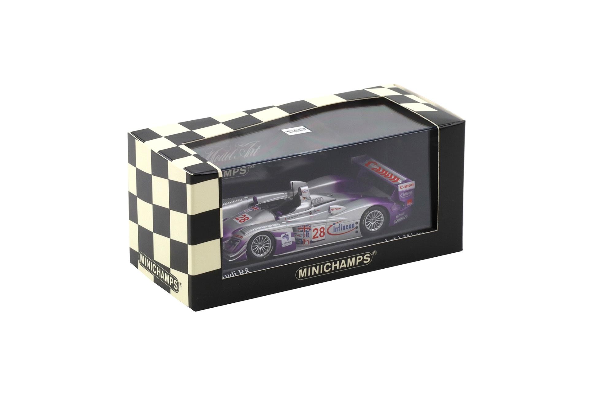 1:43 Minichamps Audi R8 Sebring 12h 2004 Winners Biela/Kaffer/McNish #28