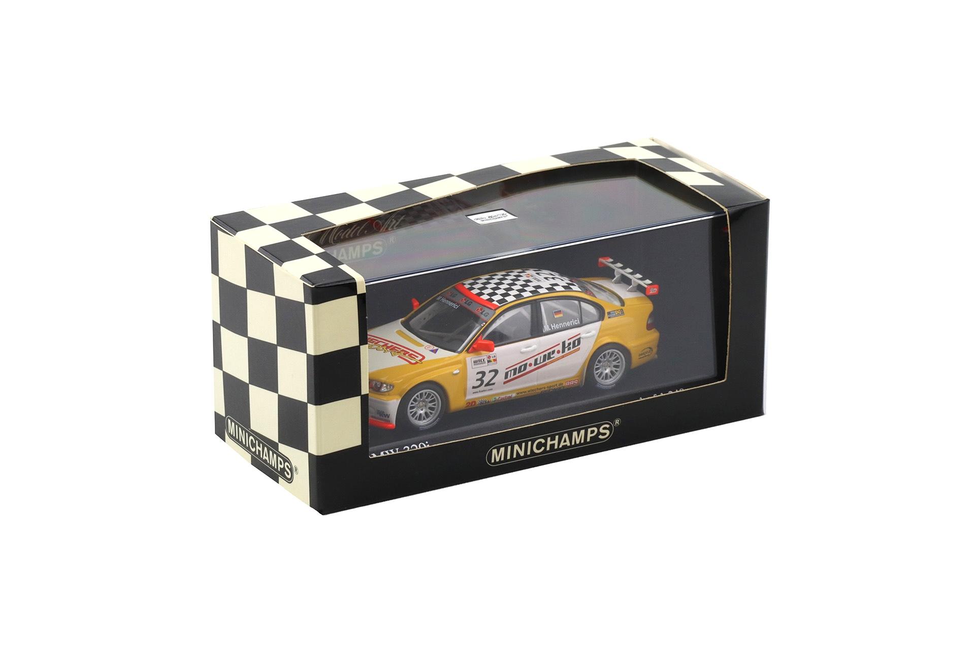 1:43 Minichamps BMW 320i E46 WTCC 2005 Wiechers Sport #32 M.Hennerici