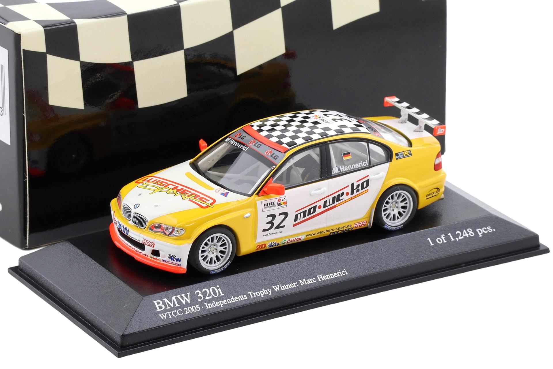 1:43 Minichamps BMW 320i E46 WTCC 2005 Wiechers Sport #32 M.Hennerici