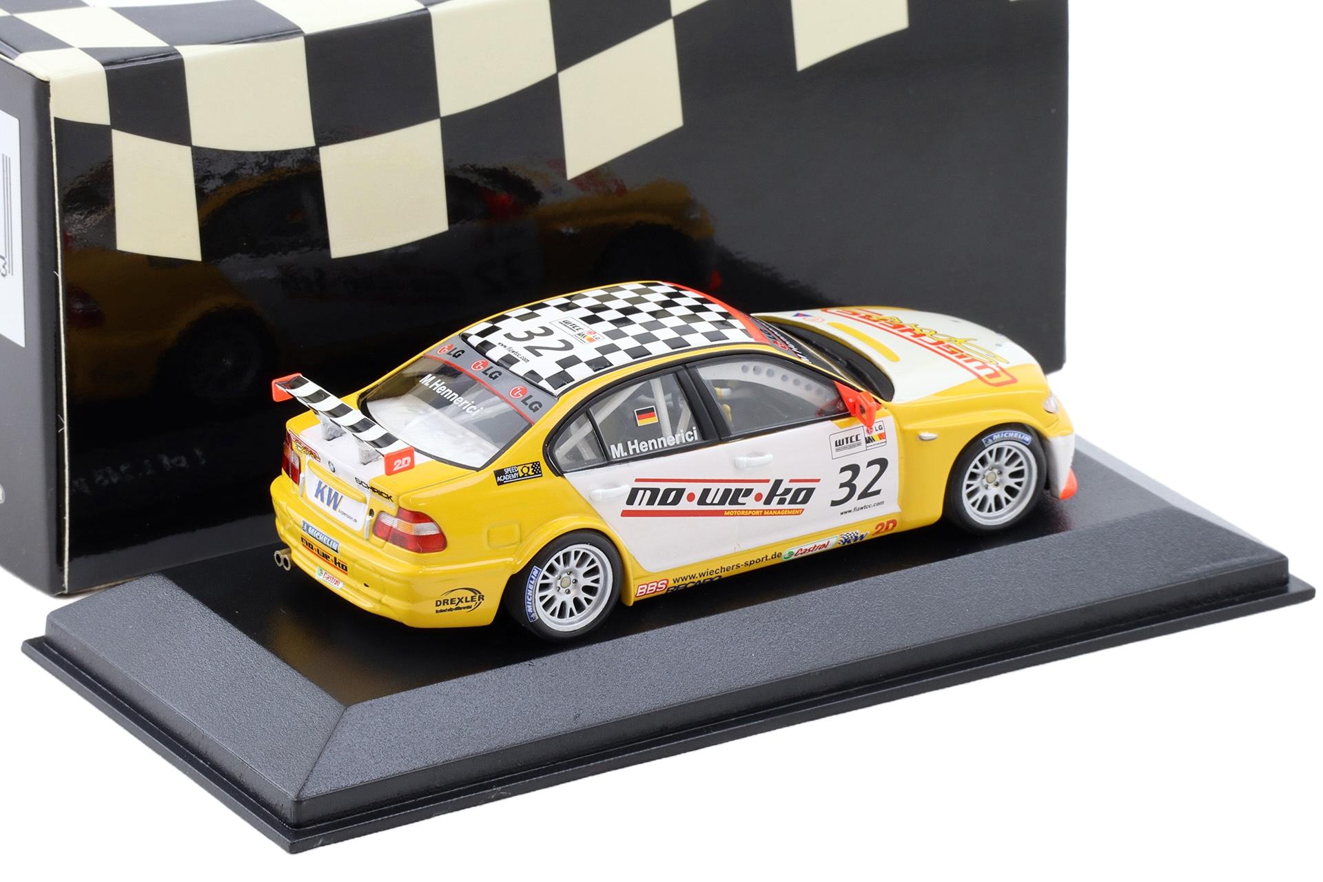 1:43 Minichamps BMW 320i E46 WTCC 2005 Wiechers Sport #32 M.Hennerici
