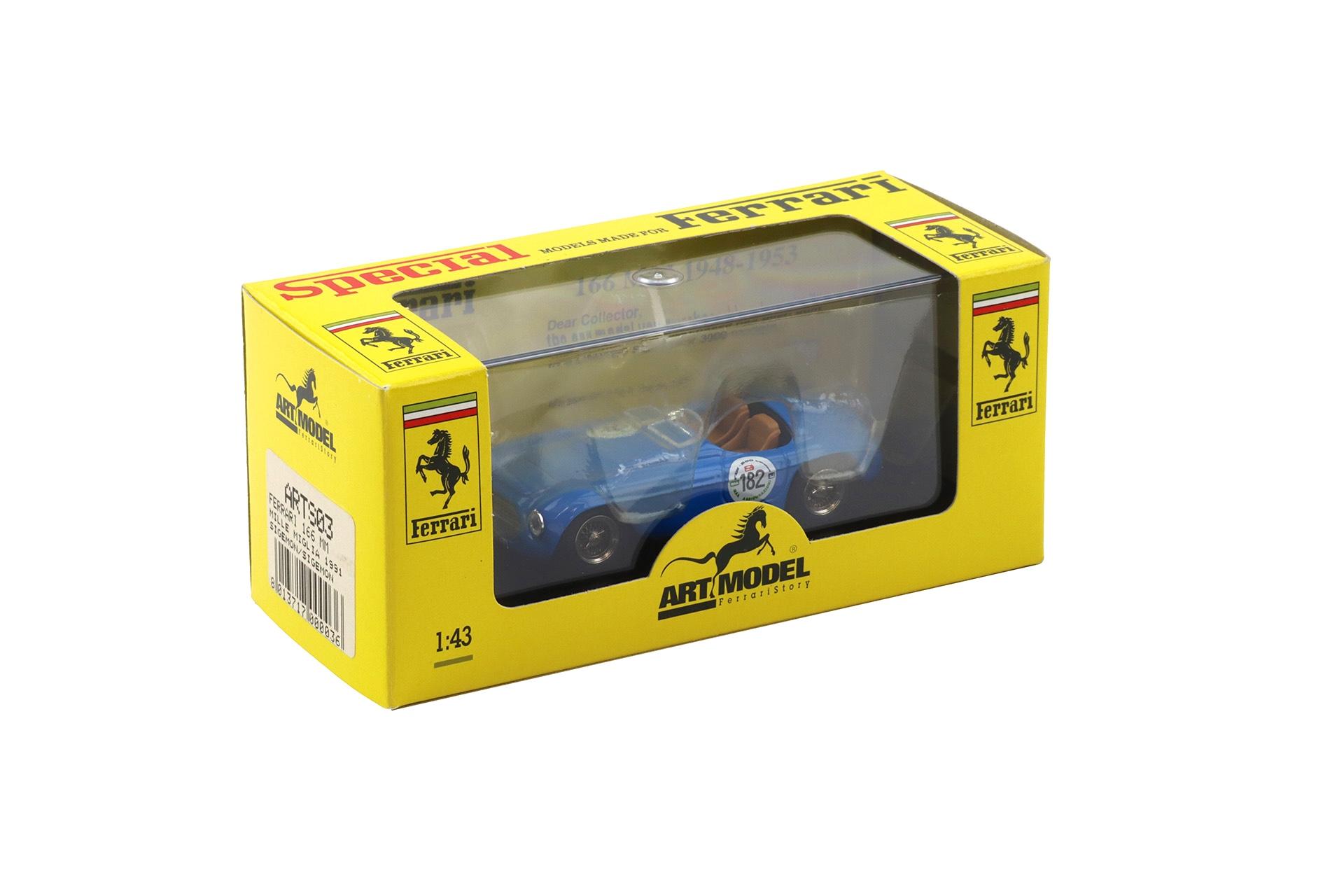 1:43 ART MODEL Ferrari 166 MM Mille Miglia 1991 Sigemon #182 blue ARTS03