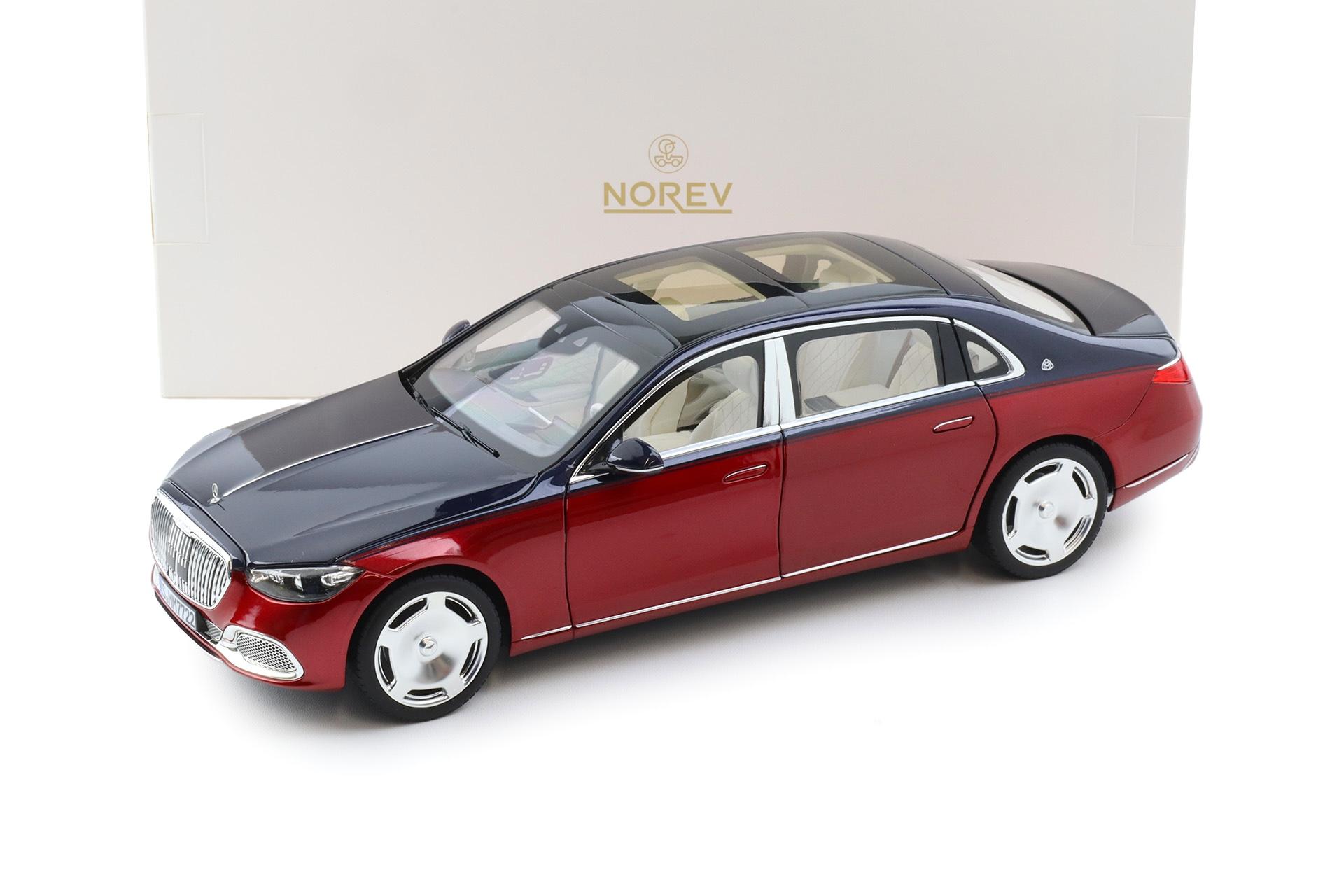 1:18 Norev Mercedes Maybach S-Class S680 4MATIC Limousine 2021 Nautical blue/ red