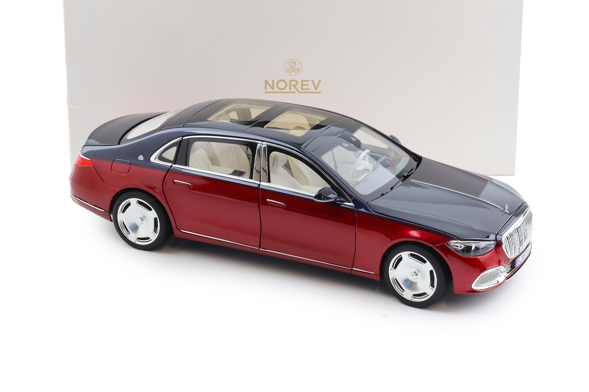 1:18 Norev Mercedes Maybach S-Class S680 4MATIC Limousine 2021 Nautical blue/ red