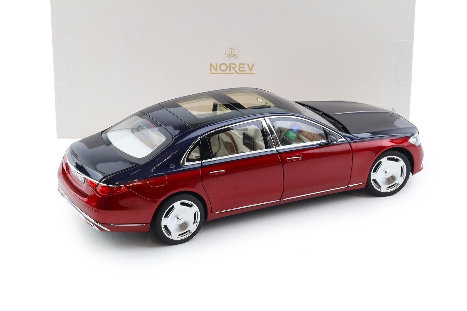 1:18 Norev Mercedes Maybach S-Class S680 4MATIC Limousine 2021 Nautical blue/ red