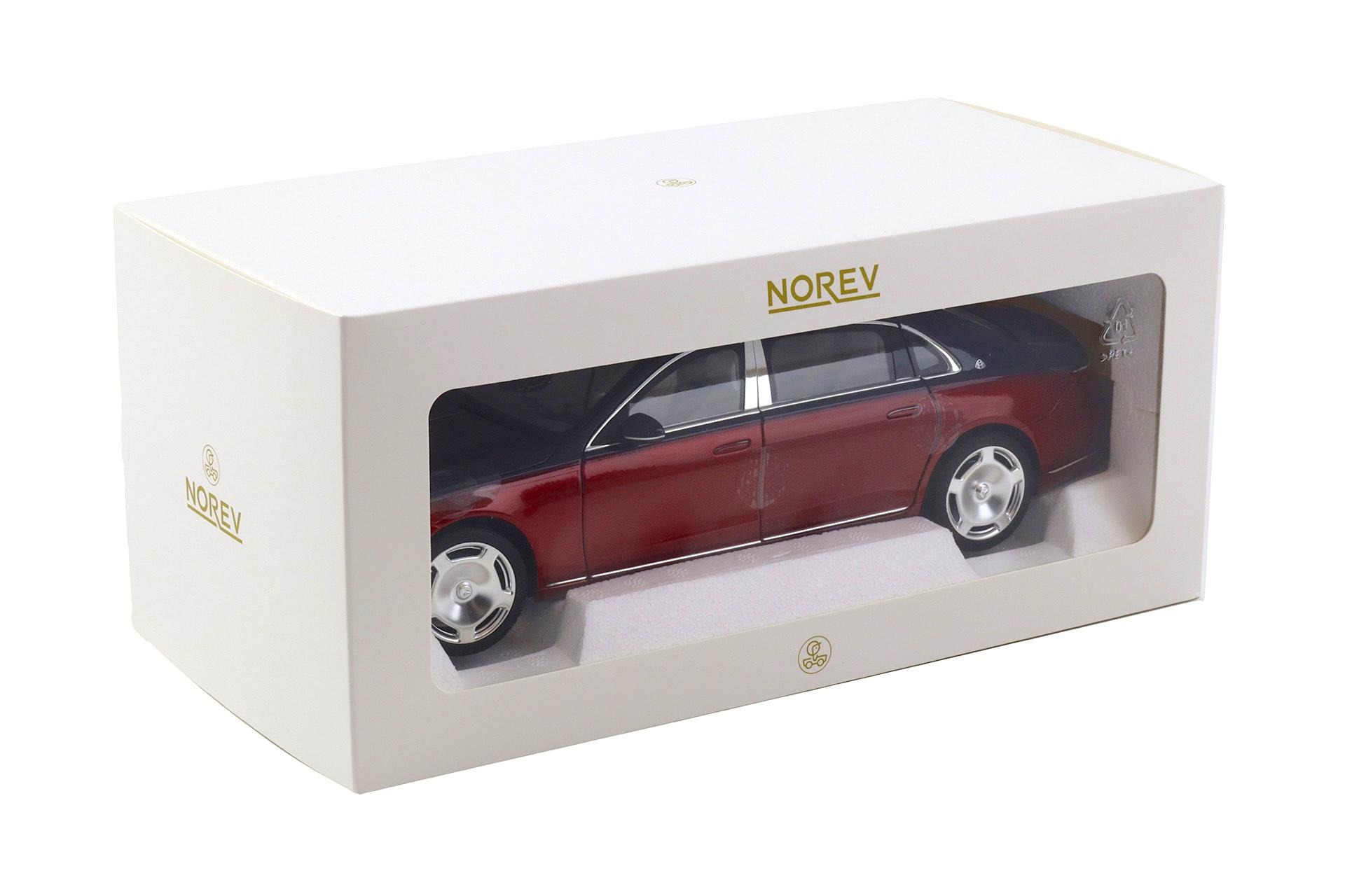 1:18 Norev Mercedes Maybach S-Class S680 4MATIC Limousine 2021 Nautical blue/ red