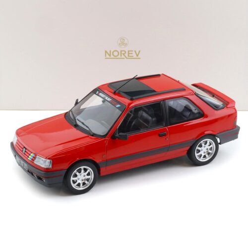 1:18 Norev Peugeot 309 GTi 1990 Vallelunga red PTS Deco - Limited 309 pcs.