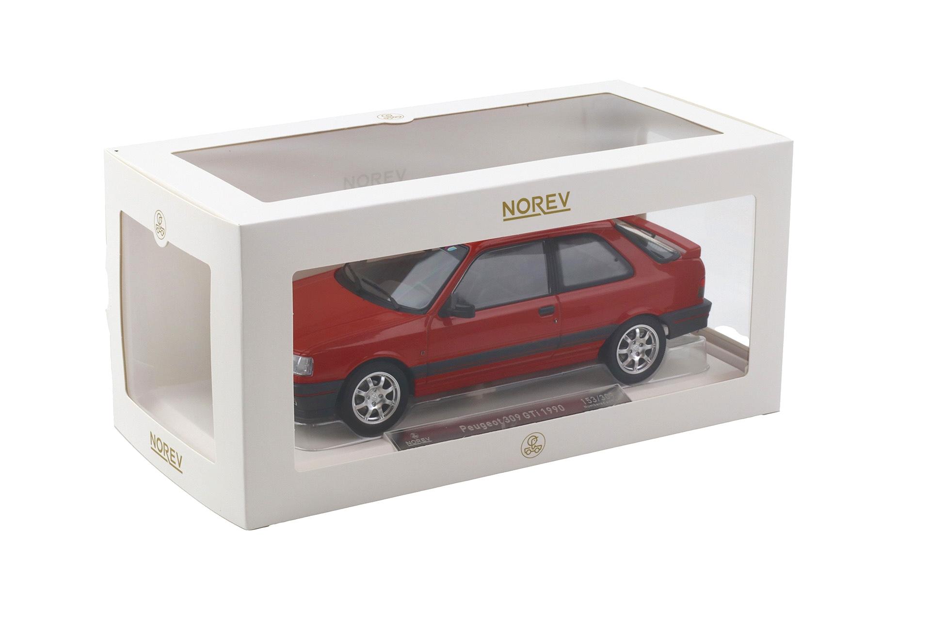 1:18 Norev Peugeot 309 GTi 1990 Vallelunga red PTS Deco - Limited 309 pcs.